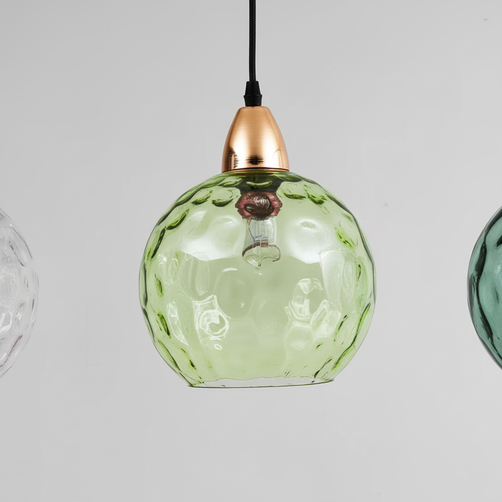 Glass Cluster Light with Three Arms