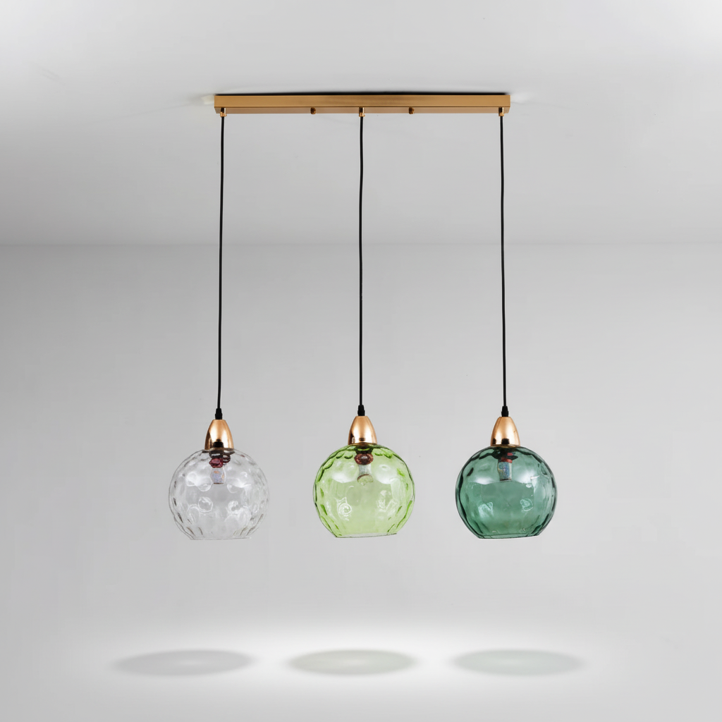 Glass Cluster Light with Three Arms