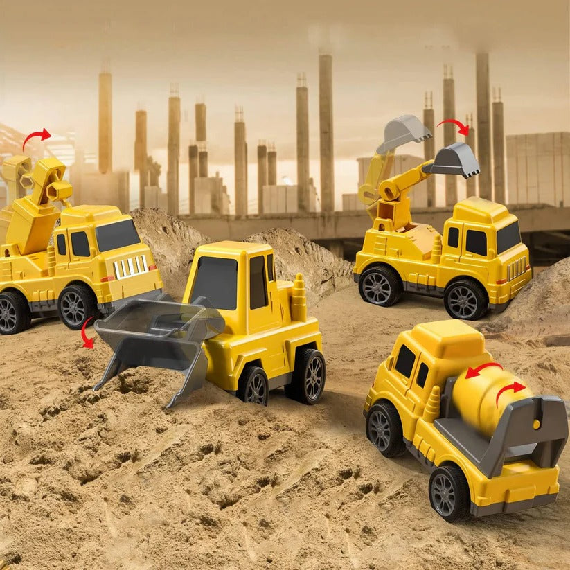 Interactive Construction Adventure Set | 5-Piece Friction-Driven Toy with Lights & Sounds