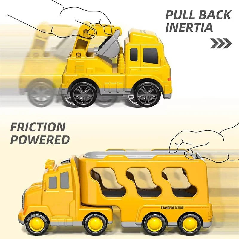 Interactive Construction Adventure Set | 5-Piece Friction-Driven Toy with Lights & Sounds