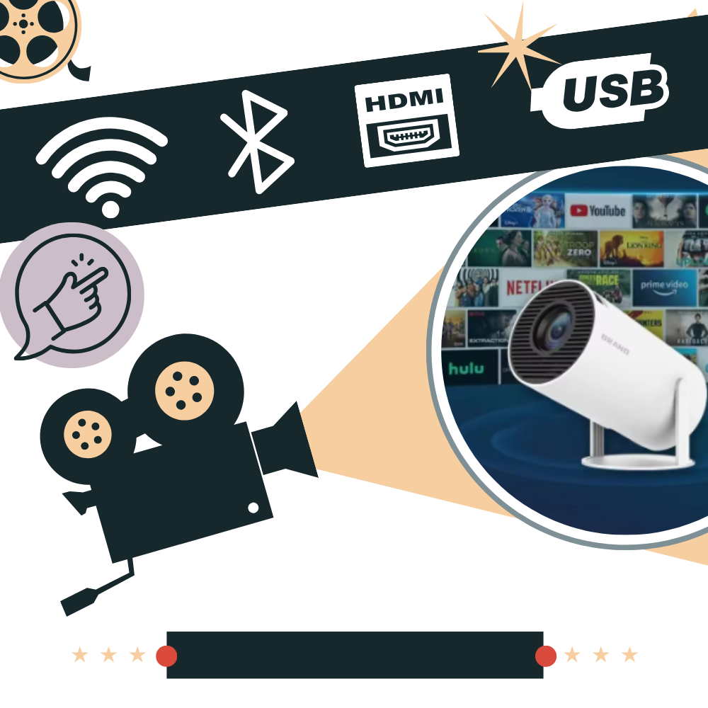 Compact 4K Home Theater Projector for Stunning Visuals