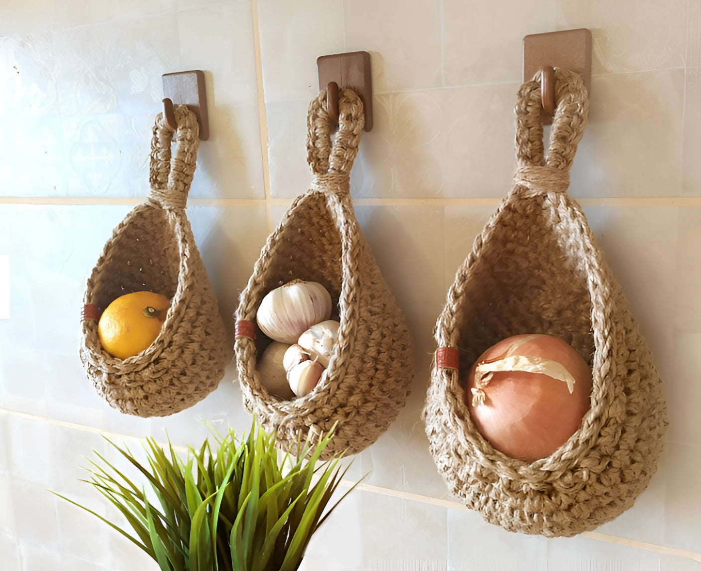 Stylish Eco-Conscious Hanging Baskets | Jute Storage Solution