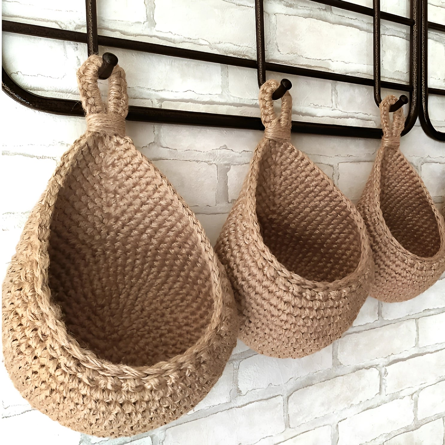 Stylish Eco-Conscious Hanging Baskets | Jute Storage Solution