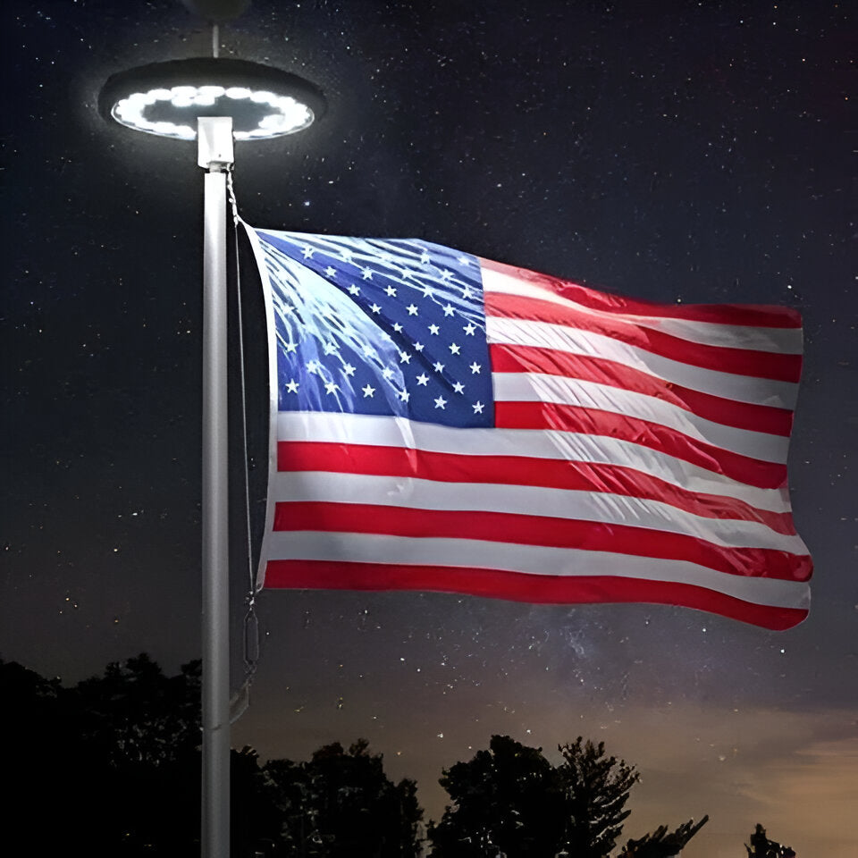 LumiPole | Solar Flagpole Light with Automatic Dusk-to-Dawn & 700 Lumens