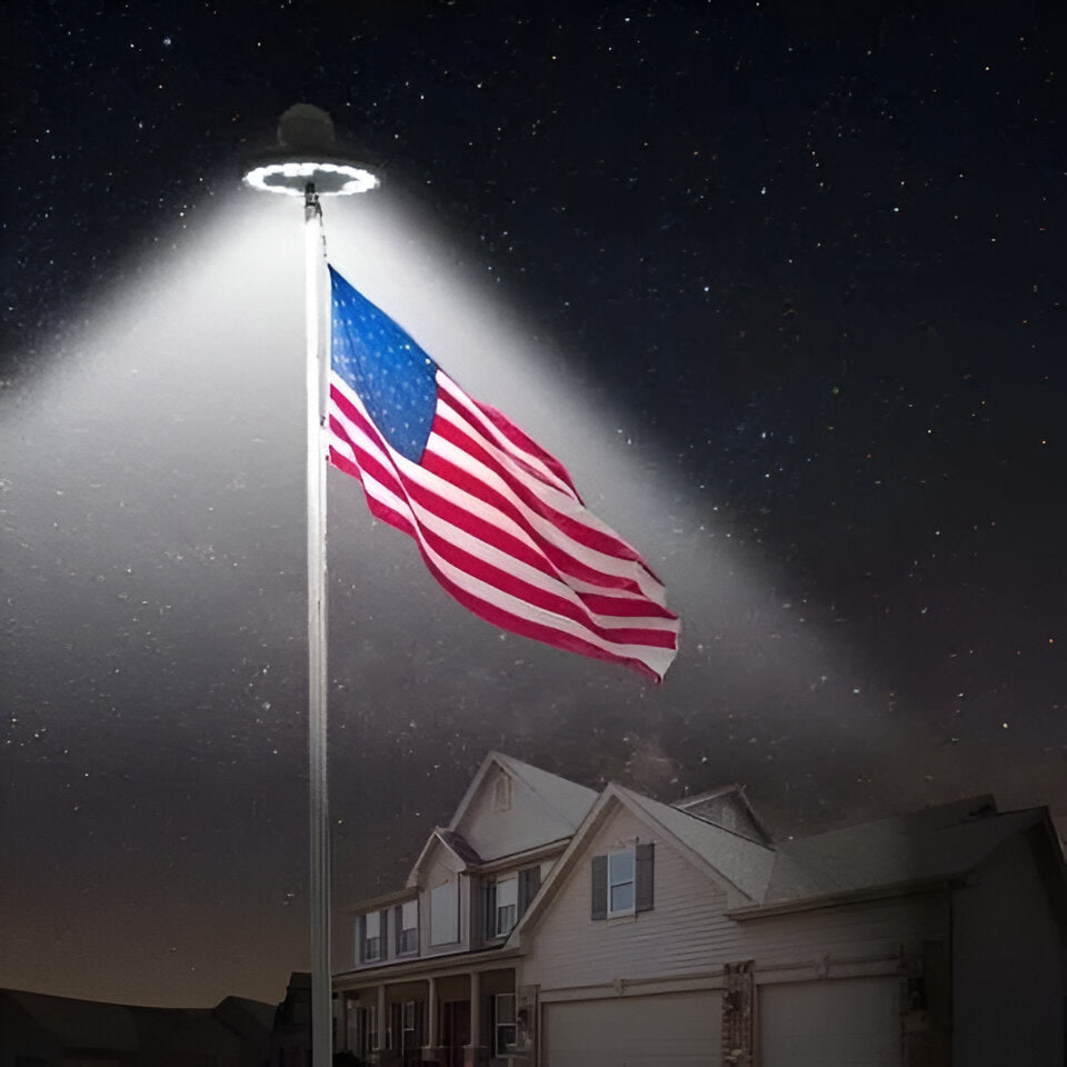 LumiPole | Solar Flagpole Light with Automatic Dusk-to-Dawn & 700 Lumens