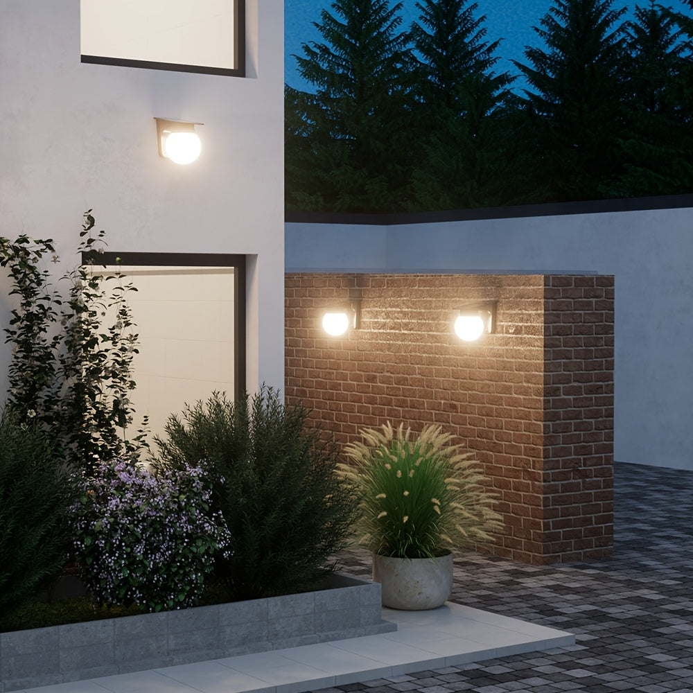 LumiSphere | Solar-Powered Outdoor Wall Light with Dusk Sensor