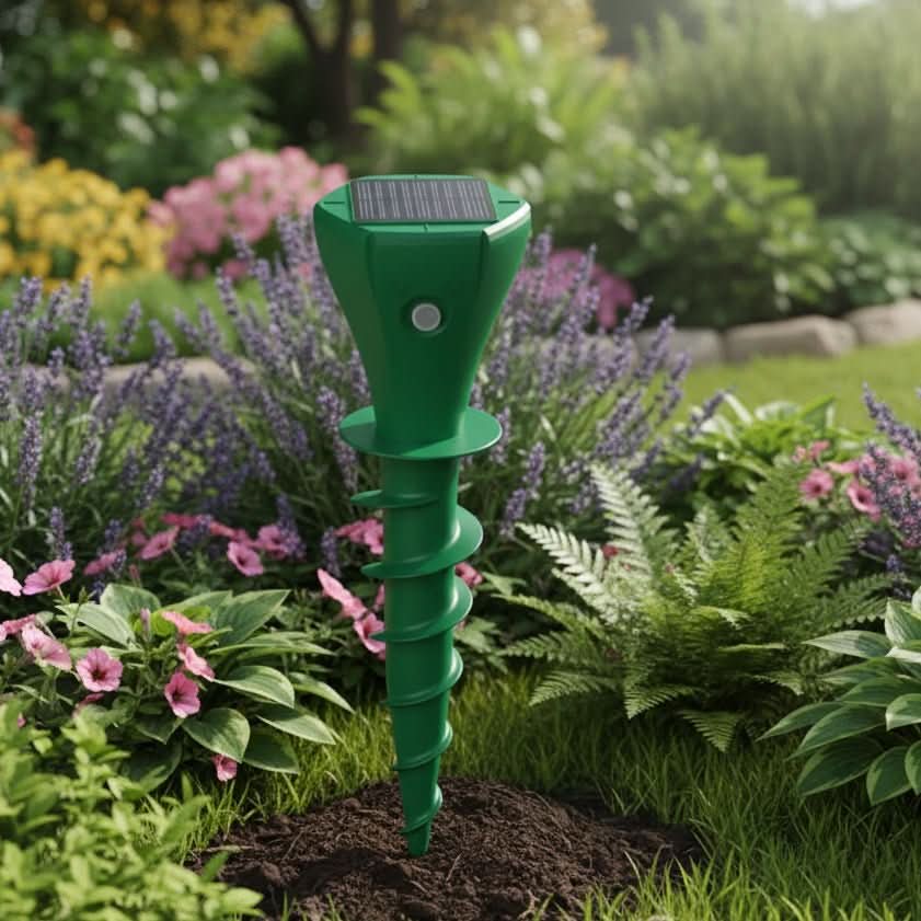 EcoShield – Solar-Powered Mole Deterrent for Sustainable Gardens