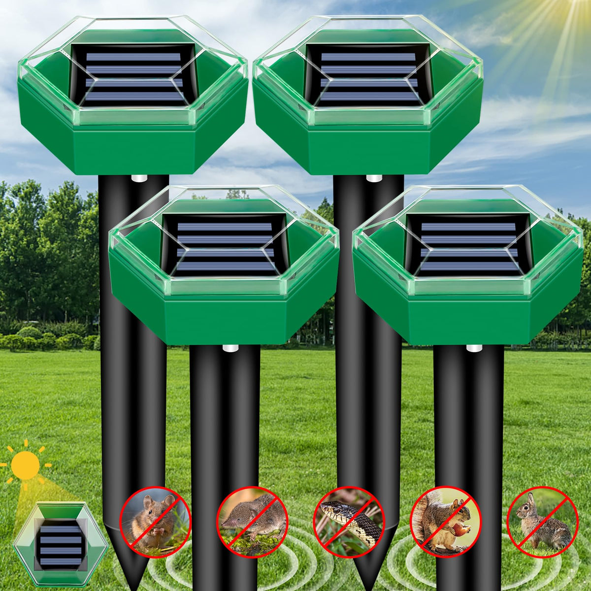 GreenShield | Solar-Powered Ultrasonic Pest Defender for Gardens