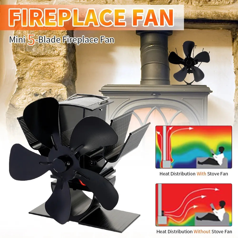 CozyFlow | Silent Wood Stove Fan with Custom Heat Control
