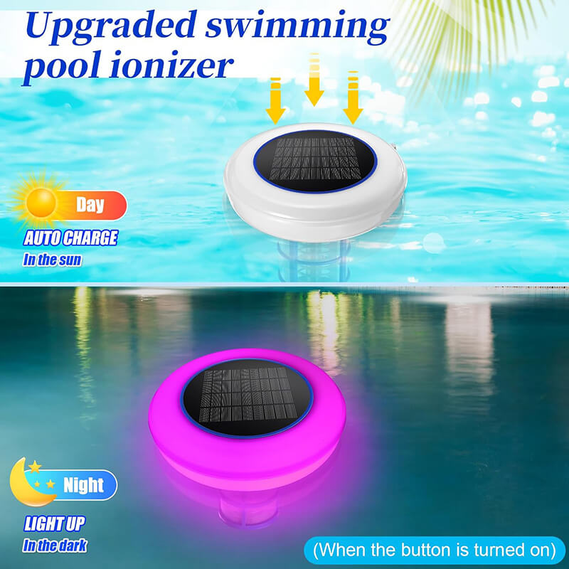 AquaGlow | Solar-Powered Pool Cleaner with Night Light Feature