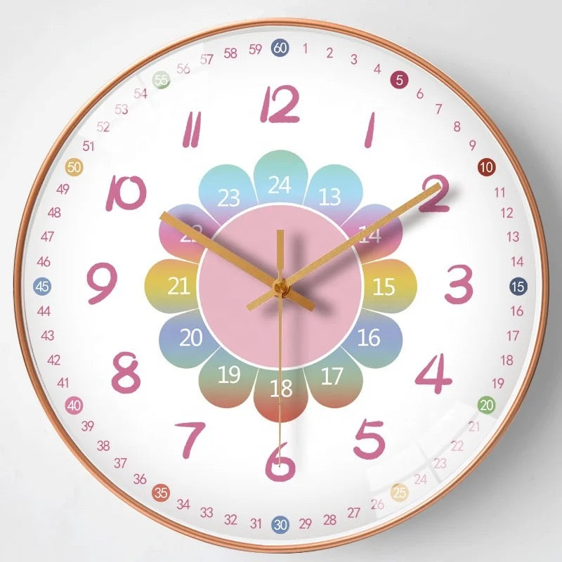 Colorful Learning Wall Clock for Kids – Battery Operated