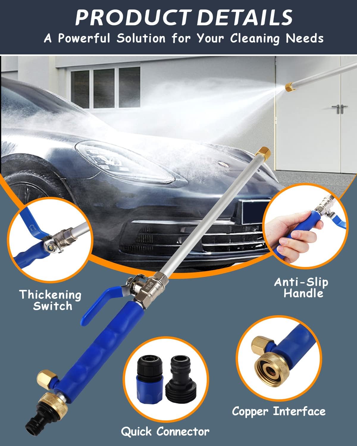 Powerful Garden Hose Nozzle | Versatile Spray Attachment with Ergonomic Handle