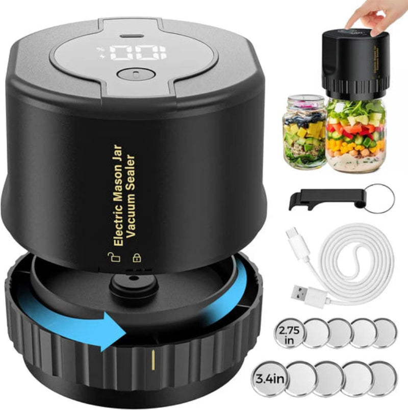 Rechargeable Cordless Vacuum Sealer for Mason Jars