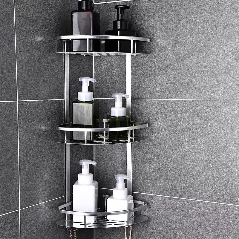Space-Saving Corner Shelf | 3-Tier Bathroom Organizer