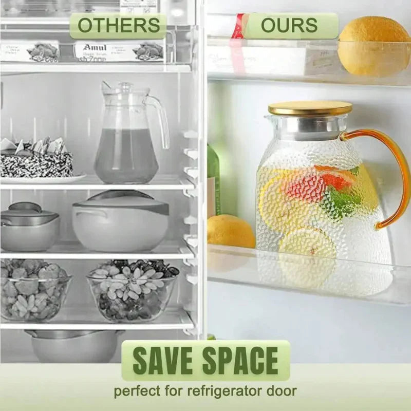Stylish Glass Beverage Pitcher with Lid & Infuser | 1.8L Capacity