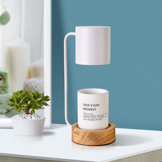 Serenity Candle Warmer Lamp with Adjustable Brightness & Wood Base