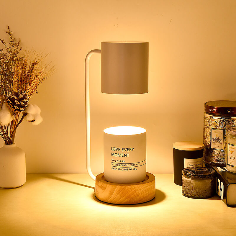 Serenity Candle Warmer Lamp with Adjustable Brightness & Wood Base