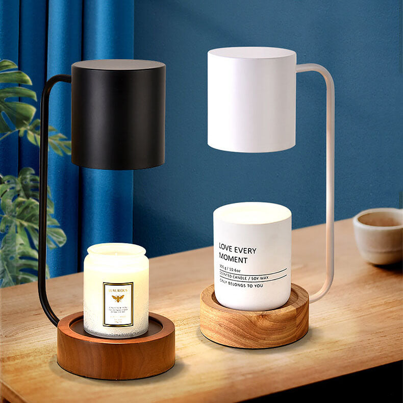Serenity Candle Warmer Lamp with Adjustable Brightness & Wood Base
