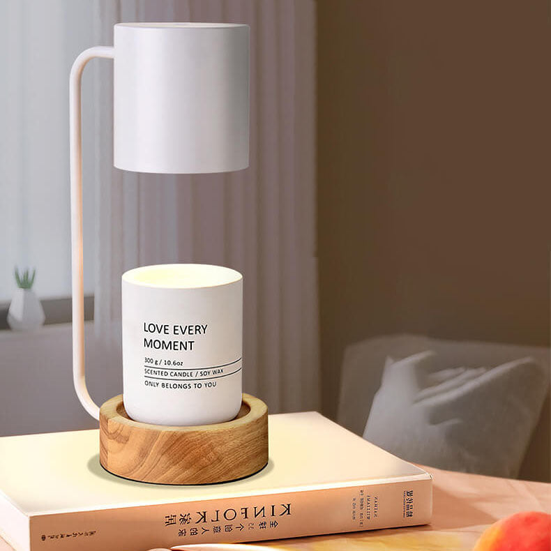Serenity Candle Warmer Lamp with Adjustable Brightness & Wood Base