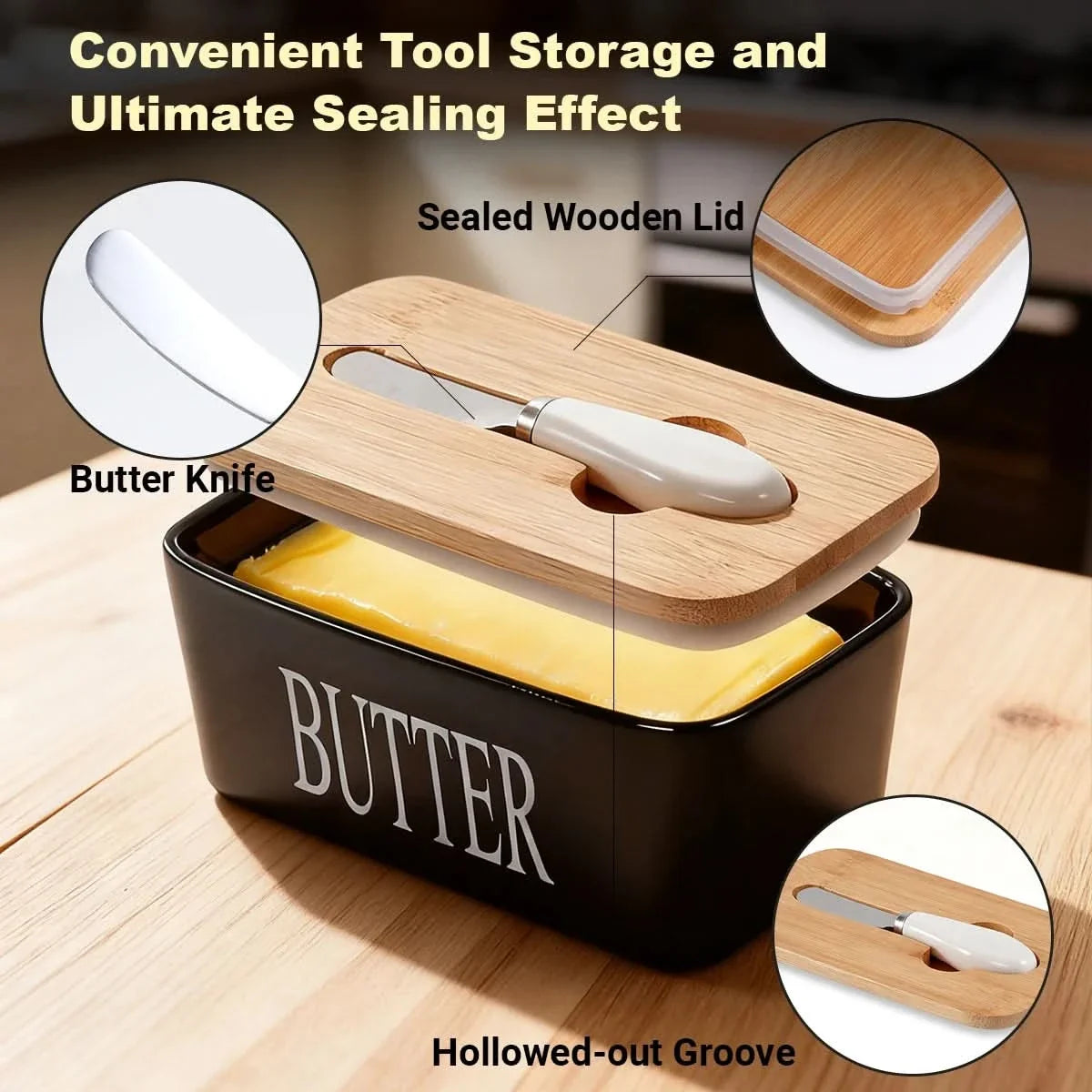 Sleek Butter Keeper with Double Silicone Seal for Freshness