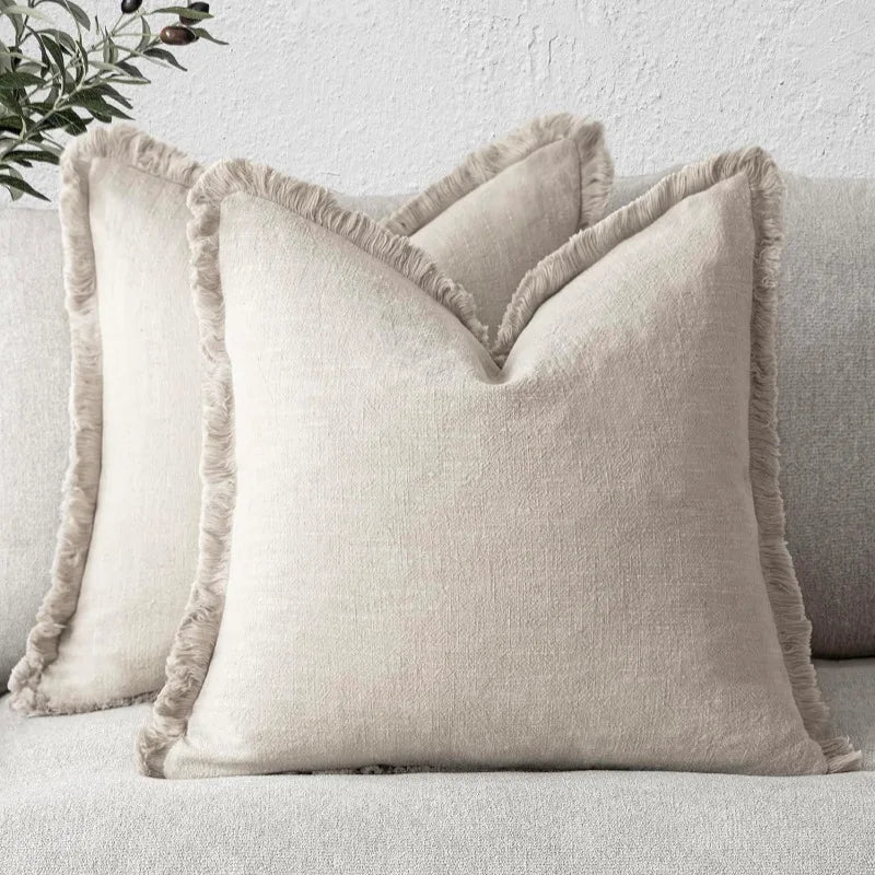 Set of 2 Stylish Cotton Blend Pillow Cases with Hidden Zipper