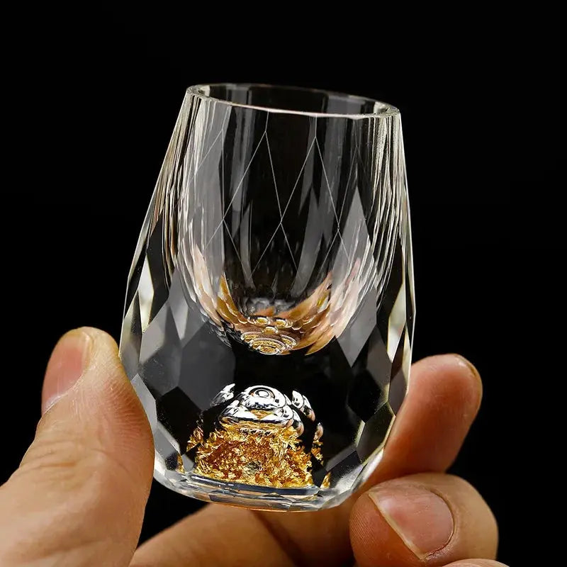 Sophisticated Cut Glass Shot Glass Set | Dazzling Diamond Design