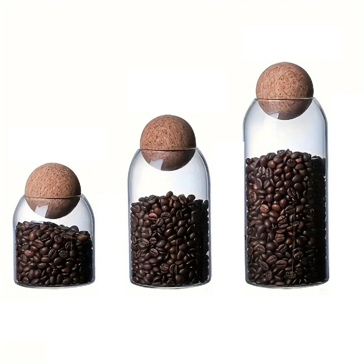 Chic Glass Canister Collection | 3-Piece Set with Natural Cork Tops