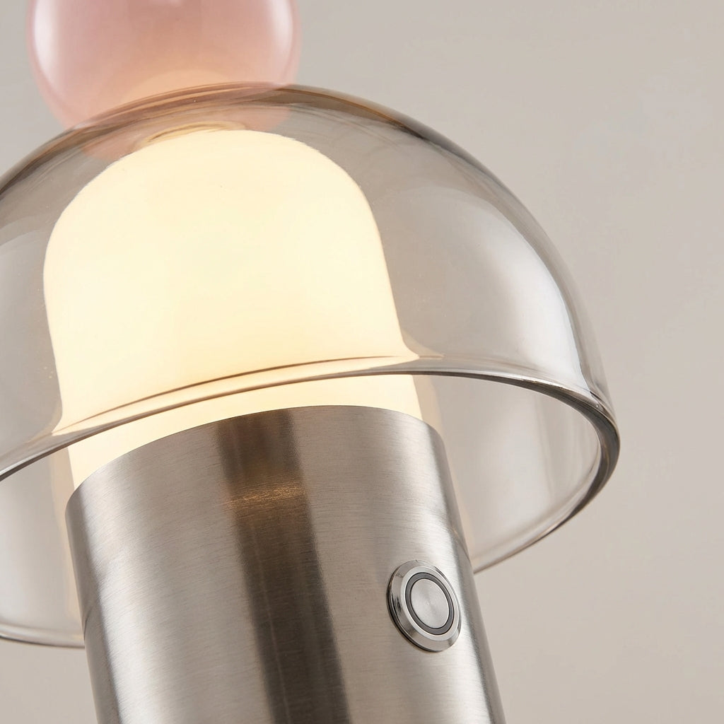 Sophisticated Glass Lamp with Adjustable LED Lighting