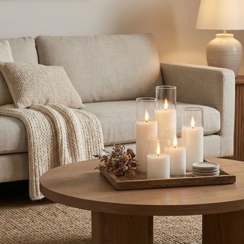 LUMINA - Chic Ivory LED Pillar Candle Collection for Safe Ambiance
