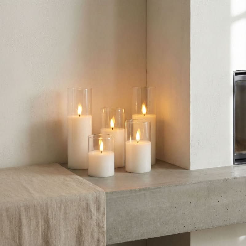 LUMINA - Chic Ivory LED Pillar Candle Collection for Safe Ambiance