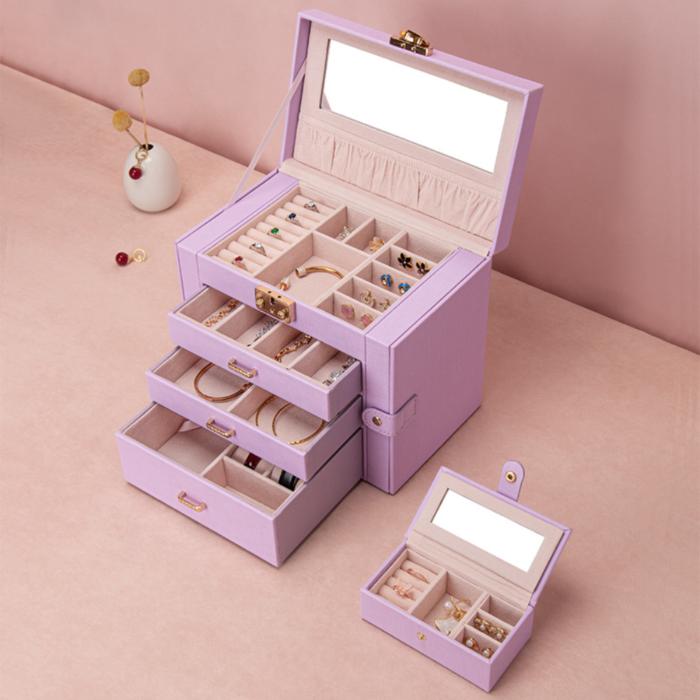 Chic Jewelry Storage Solution with Mirror & Drawers | Ample Accessory Space