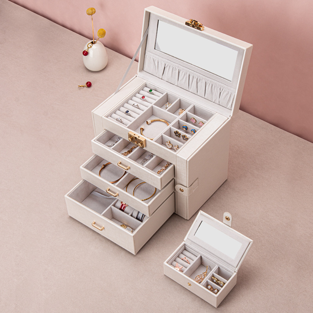 Chic Jewelry Storage Solution with Mirror & Drawers | Ample Accessory Space