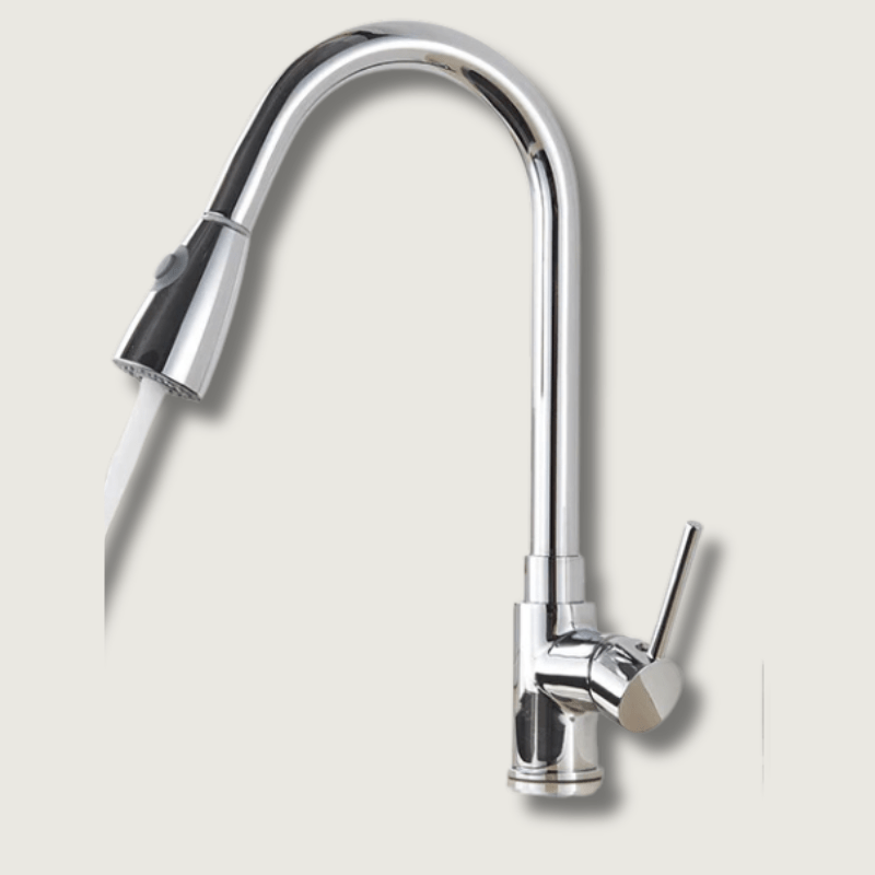Sleek Kitchen Faucet with Flexible Reach & Pull-Down Spray