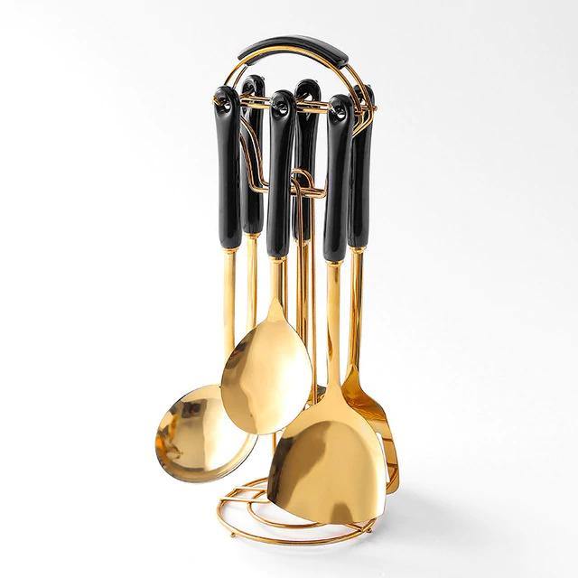 Sophisticated 6-Piece Kitchen Tool Set with Stylish Stand