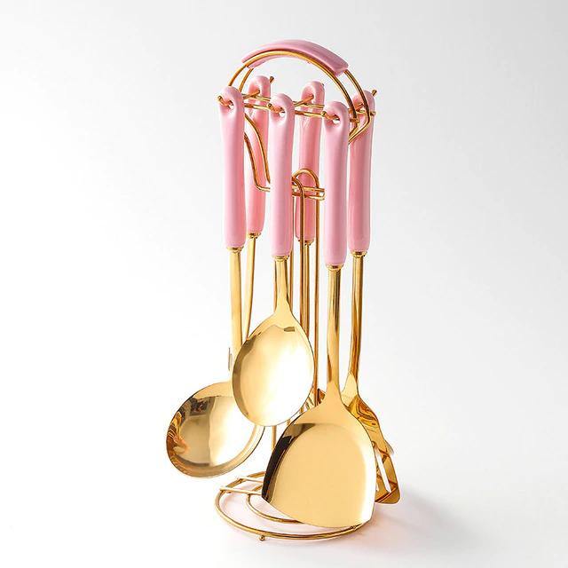 Sophisticated 6-Piece Kitchen Tool Set with Stylish Stand