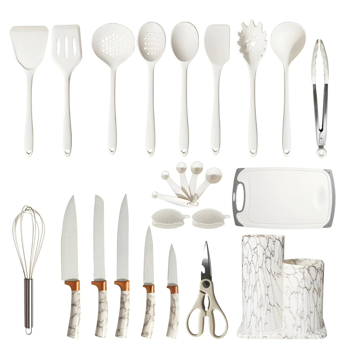 Complete 29-Piece Kitchen Utensil and Knife Block Collection