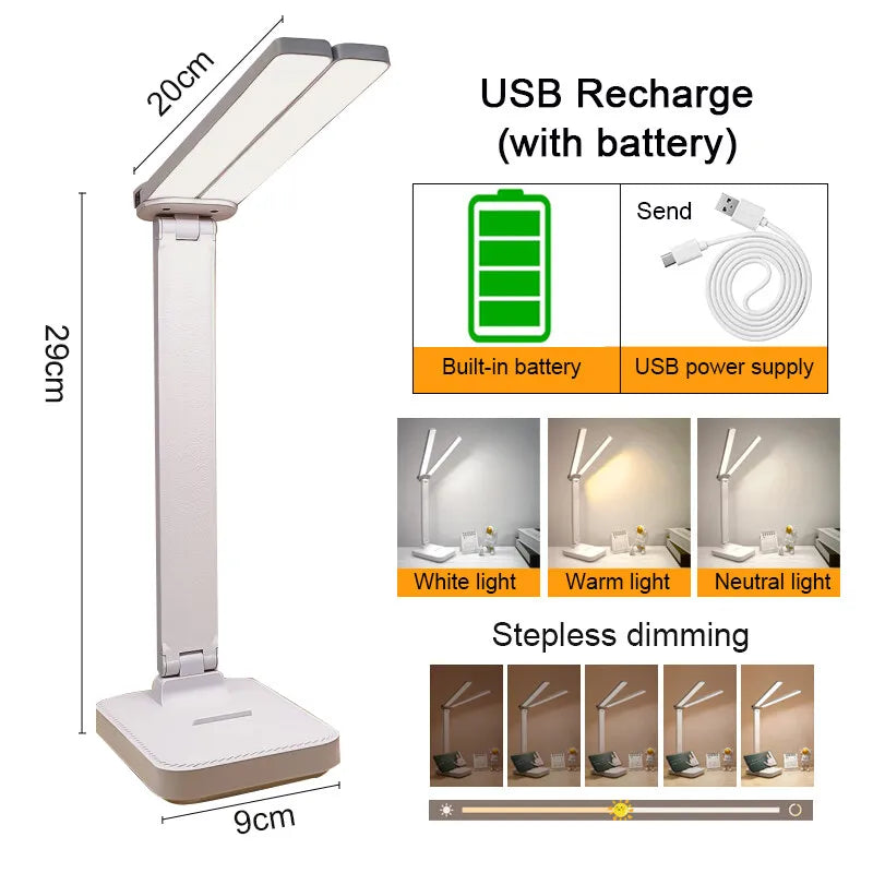 Stylish Touch-Control LED Lamp | Rechargeable & Dimmable Design