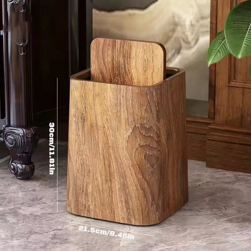 Chic Marble Finish Waste Bin with Touch-Free Swing Lid