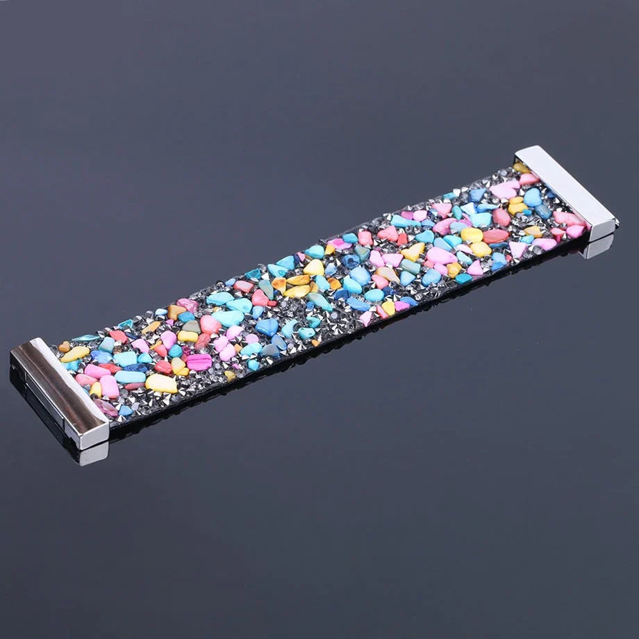 Stylish Artisan Stone Bracelet with Customizable Leather Band