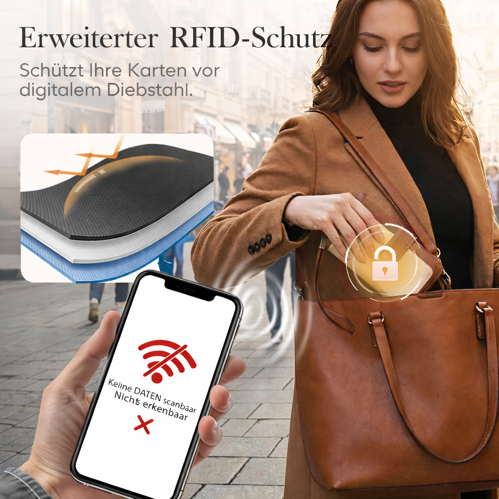 Chic RFID-Safe Tri-Fold Wallet with Organized Storage for Women