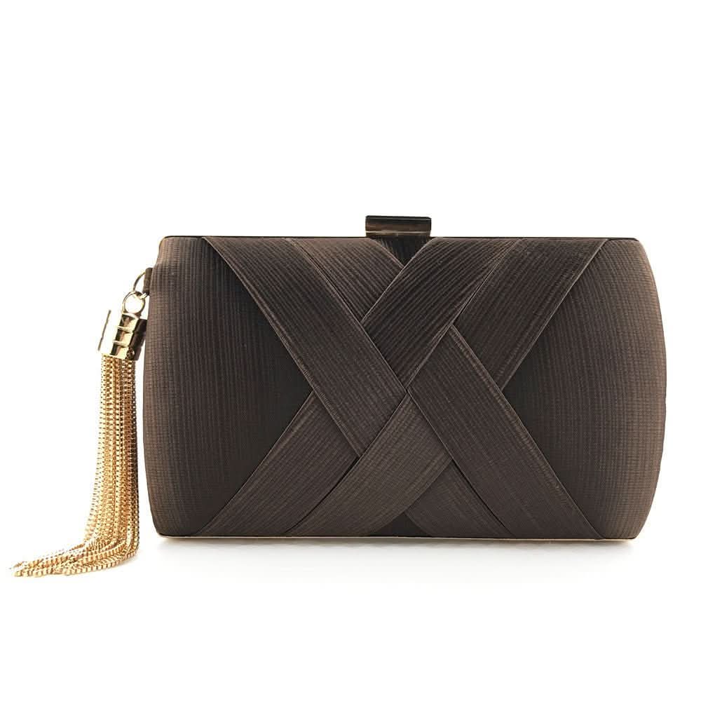 Chic Satin Evening Purse with Stylish Tassel Accent