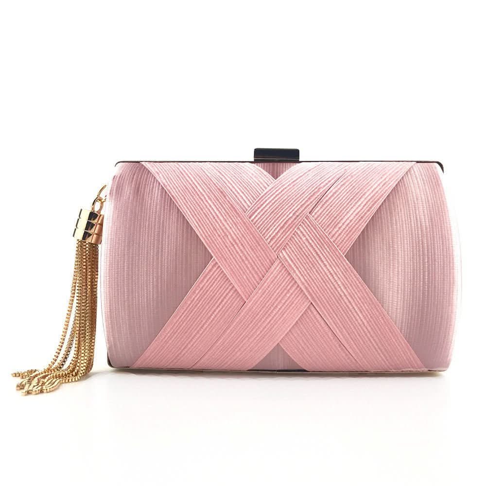 Chic Satin Evening Purse with Stylish Tassel Accent