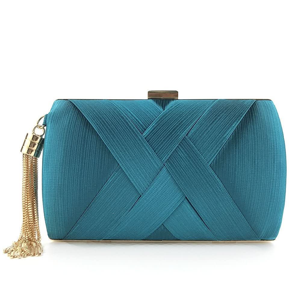 Chic Satin Evening Purse with Stylish Tassel Accent