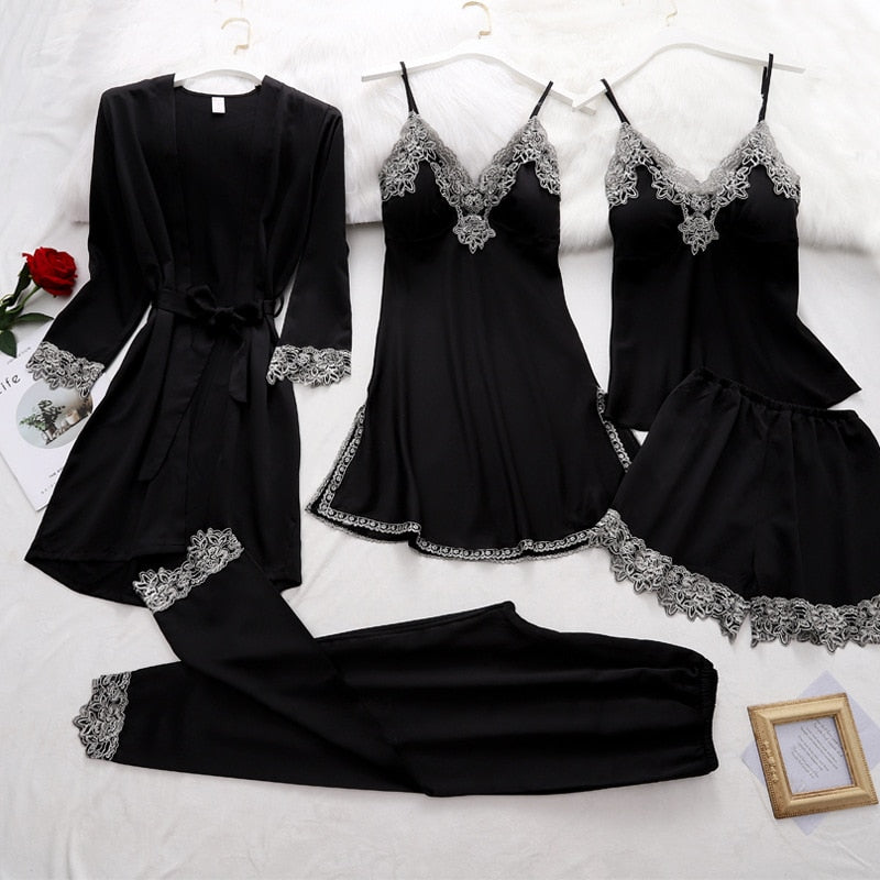 Chic Satin Sleepwear Set for Women with Adjustable Straps