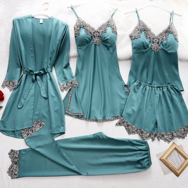 Chic Satin Sleepwear Set for Women with Adjustable Straps