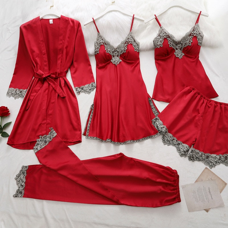 Chic Satin Sleepwear Set for Women with Adjustable Straps