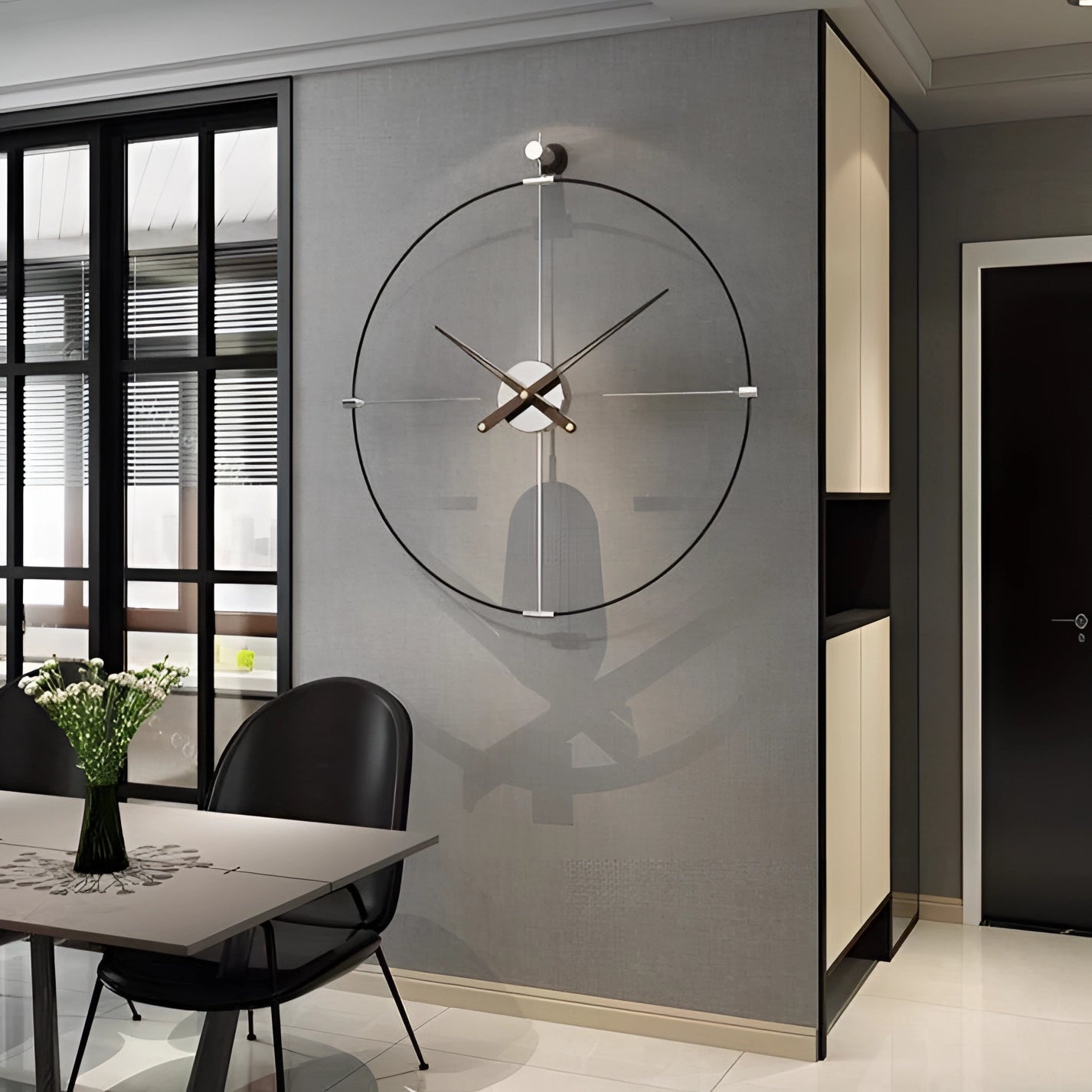 Sleek Metal Timepiece | Oversized Minimalist Clock for Homes