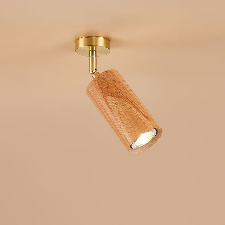 Stylish Walnut Wood LED Ceiling Light | Adjustable Design