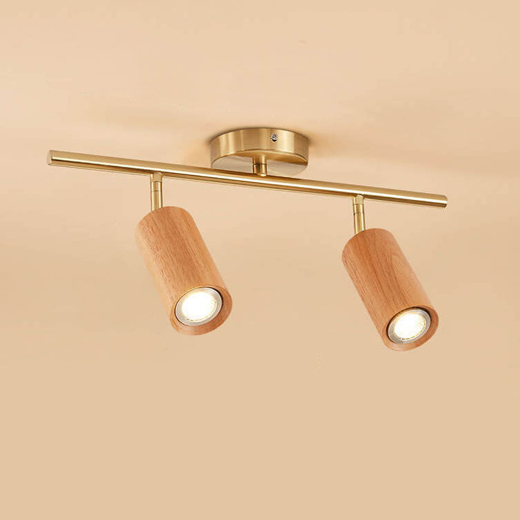 Stylish Walnut Wood LED Ceiling Light | Adjustable Design