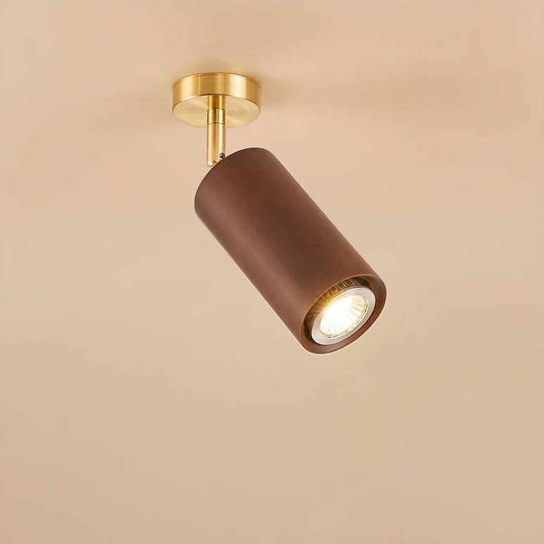 Stylish Walnut Wood LED Ceiling Light | Adjustable Design